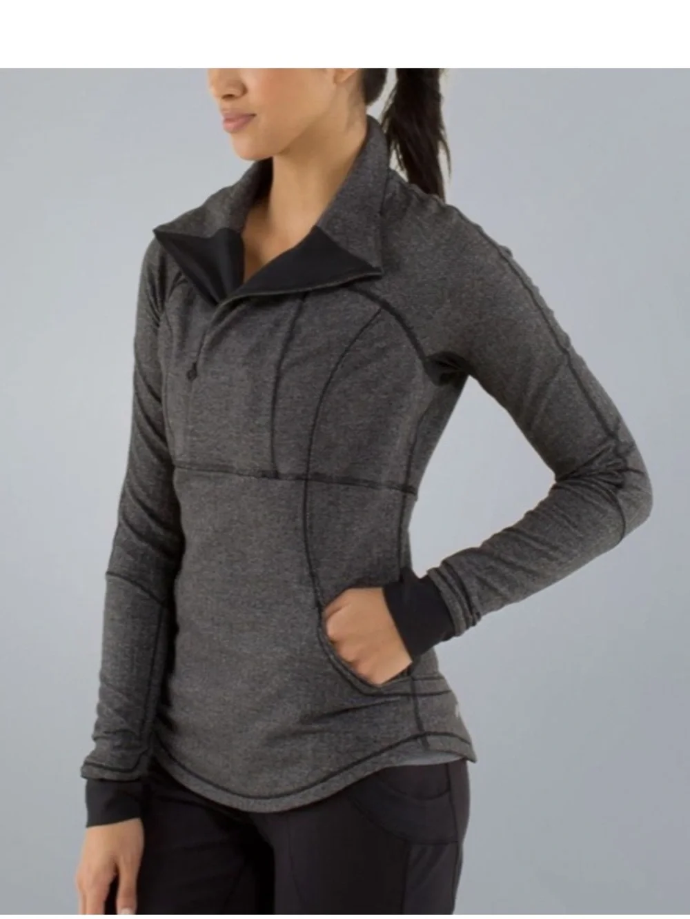 Lululemon Half Zip Pullover - Heathered Herringbone Pattern